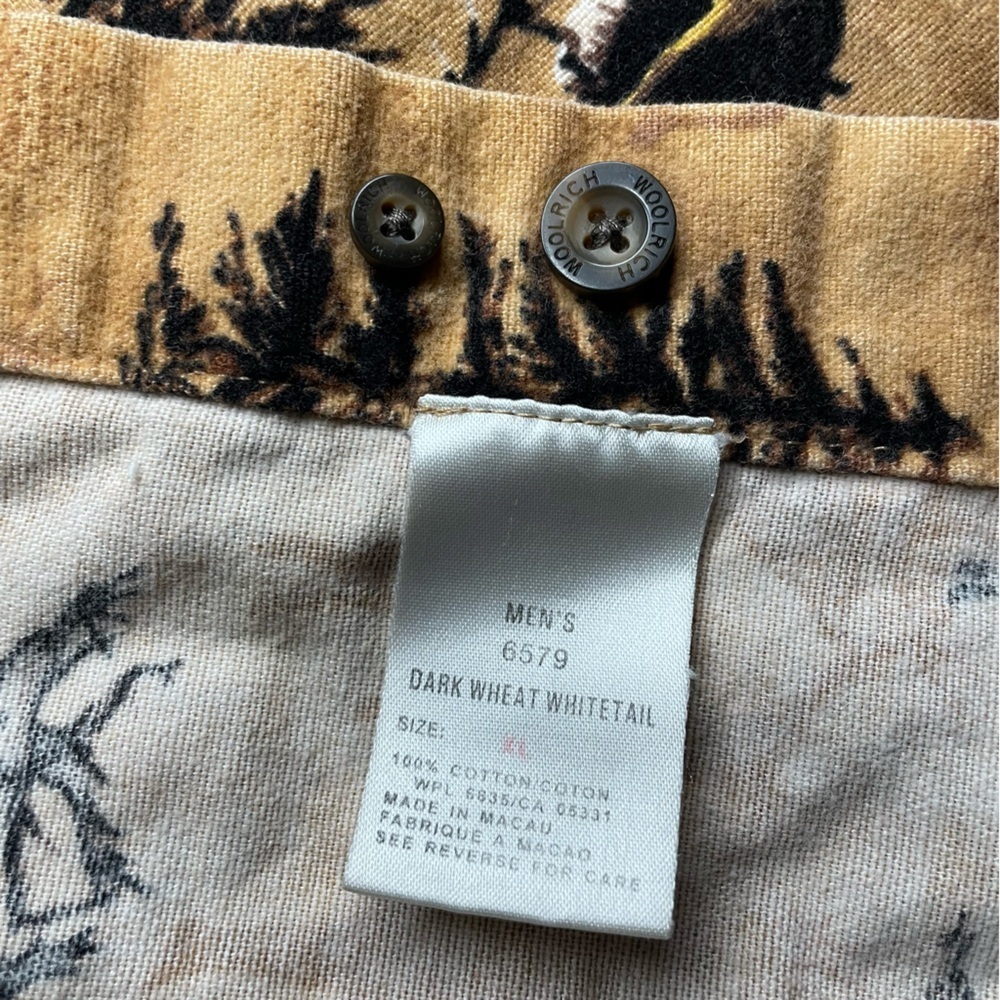 Woolrich Vintage 100% Cotton Dark Wheat Whitetail Deer Forest Outdoors Shirt - Picture 7 of 12